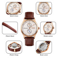 SKMEI 9238 Man Watch Leather Strap Automatic Mechanical Watch